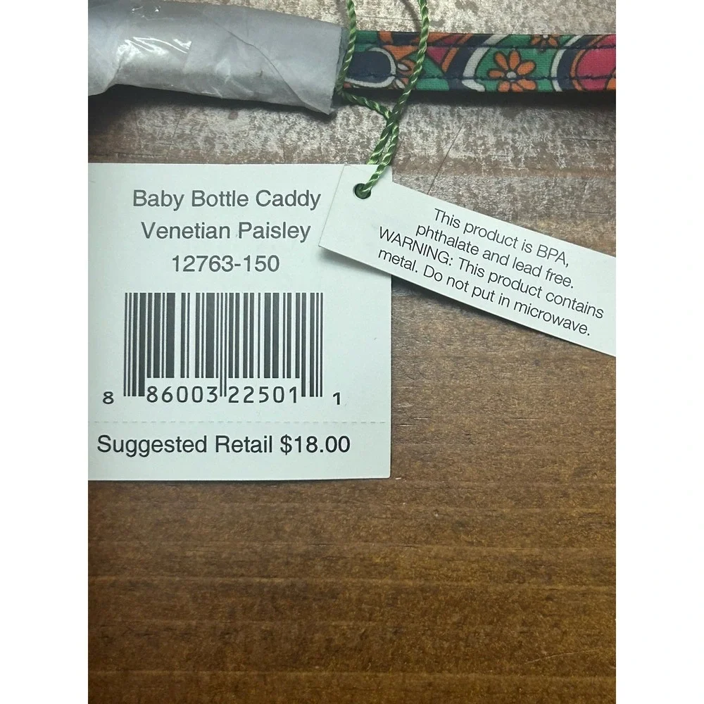 Vera Bradley NWT Baby Bottle Caddy Venetian paisley Pattern Insulated 8in X 3.5